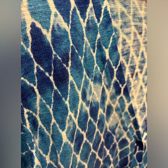 CATHERINES V Neck cardigan sweater Blue White Short Sleeve Top size 1X 18/20w - Picture 5 of 8